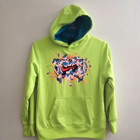 Nike Lime Green Hoodie‎ with Graphic Logo - Picture 1 of 5